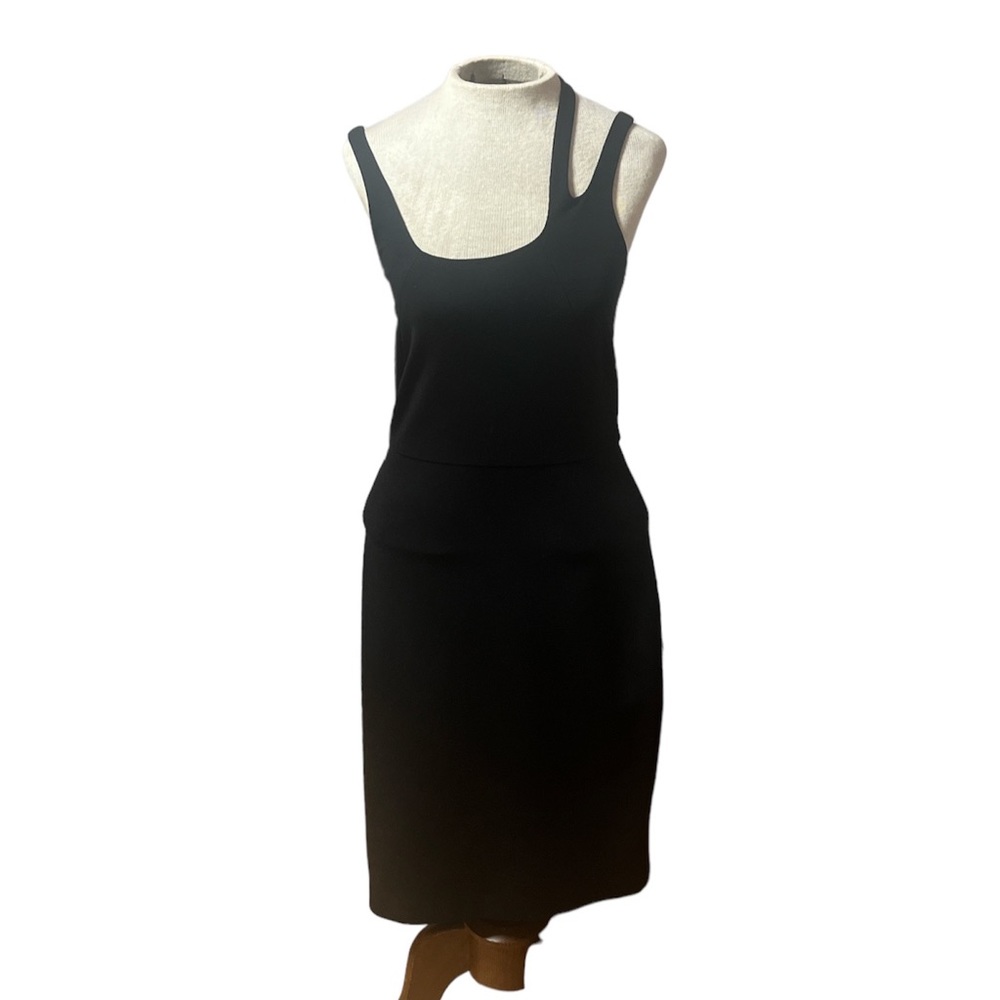 Halston Heritage Black Asymmetrical Dress Size small